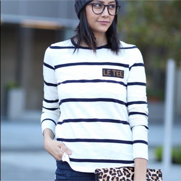 Banana Republic Tops - Banana Republic Striped Beaded Le Tee Shirt